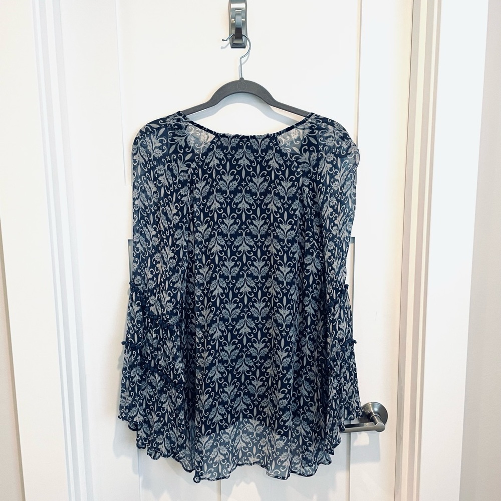 Anthropologie Stevie May Blue Boho Peasant Top Size Medium - Picture 10 of 12